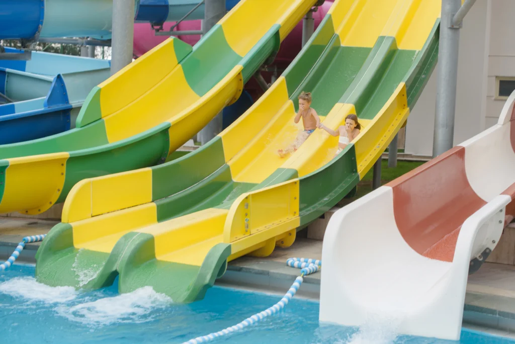 cruise ship floor pans include water slides in ship